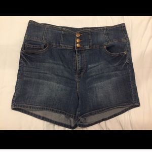 High waisted jean shorts size 18